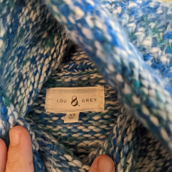 𝅺lou grey blue marina space dye knitted turtleneck sweater sz xs nwt - Picture 5 of 6